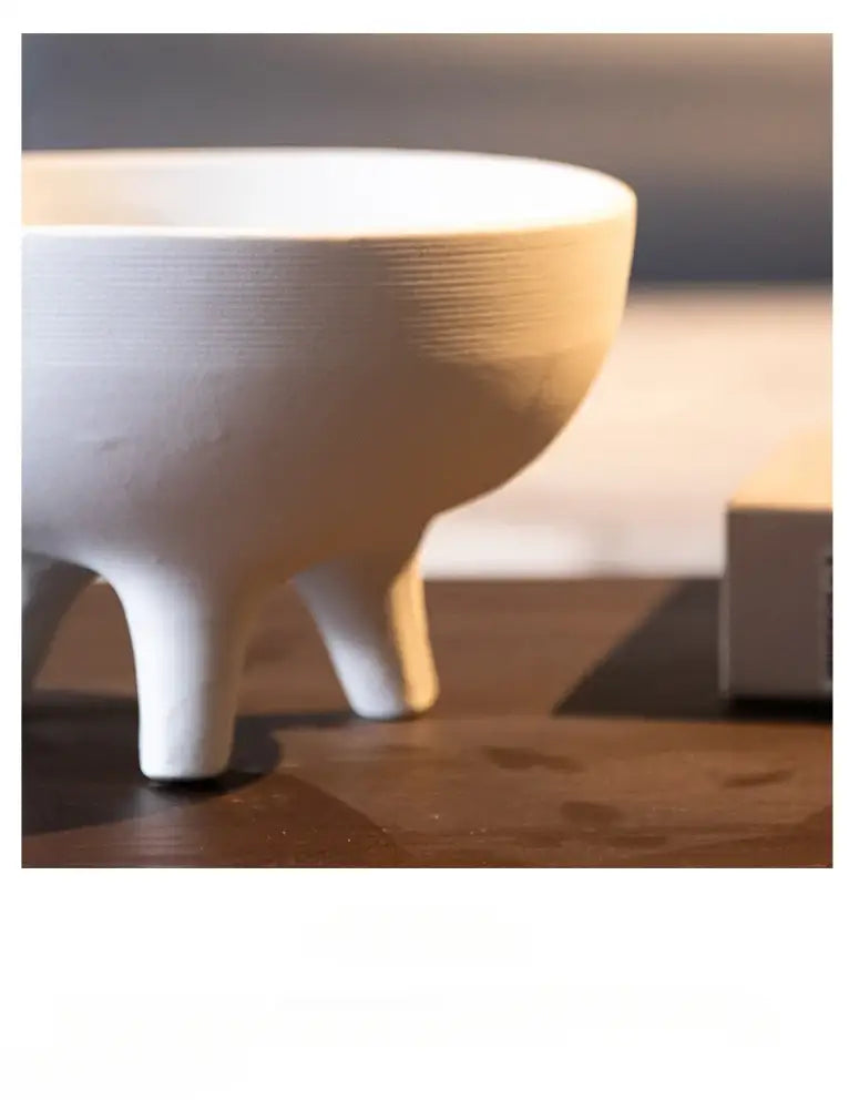 White Ceramic Tripod Planter
