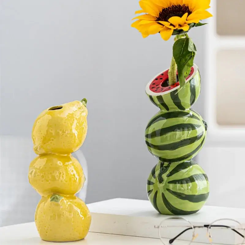 Watermelon Ceramic Fruit Vase