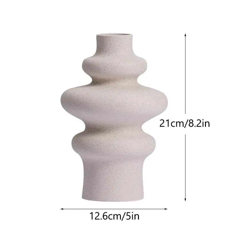 White Sculpted Ceramic Vase