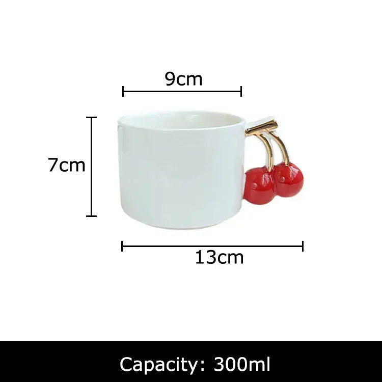 White Ceramic Cherry Mug