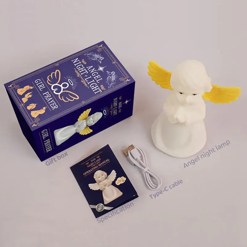 White Yellow Cherub Lamp