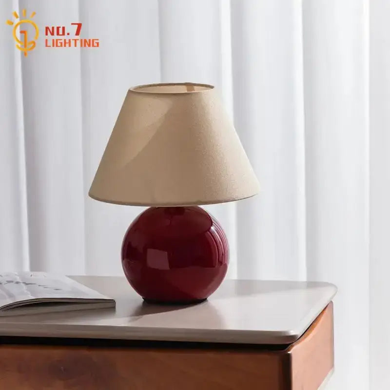 Red Ceramic Table Lamp