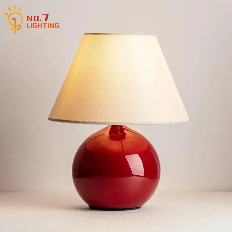 Red Ceramic Table Lamp