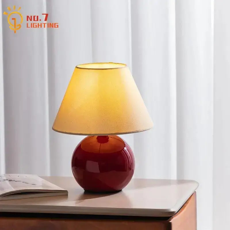Red Ceramic Table Lamp