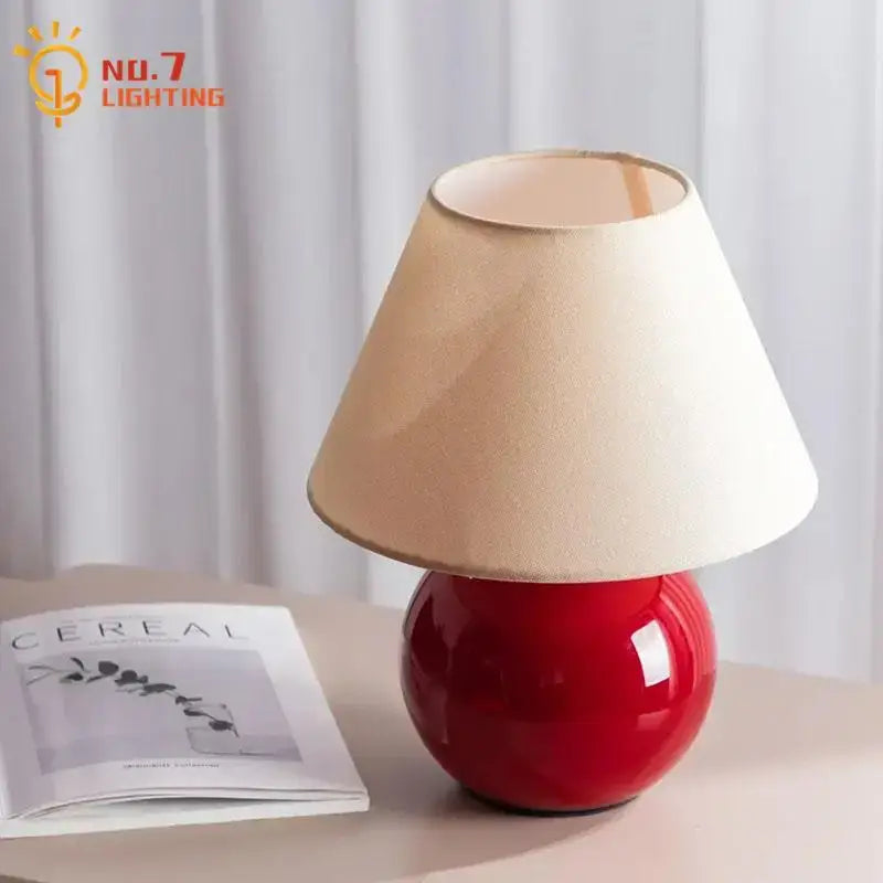 Red Ceramic Table Lamp