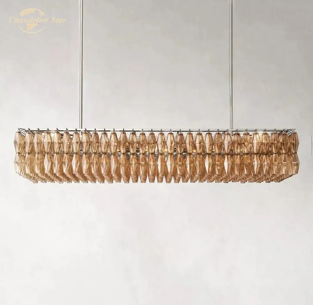 Amber Brass Chandelier