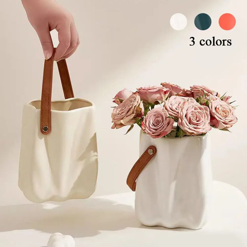 Textured Ceramic Flower Vase