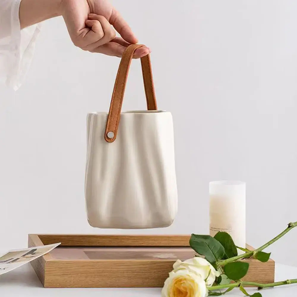 Textured Ceramic Flower Vase
