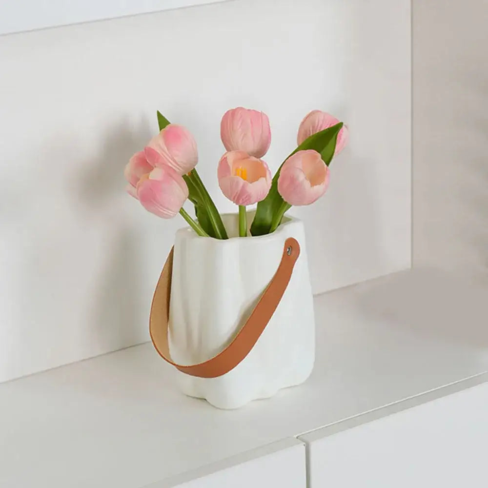 Textured Ceramic Flower Vase