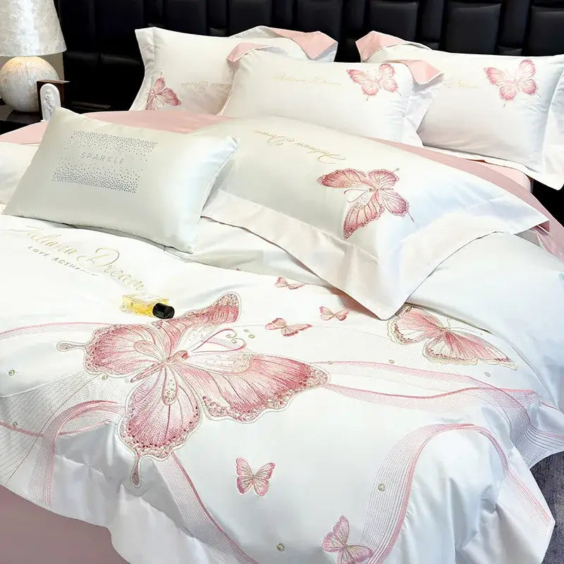 Light Blue Gold Bedding Set