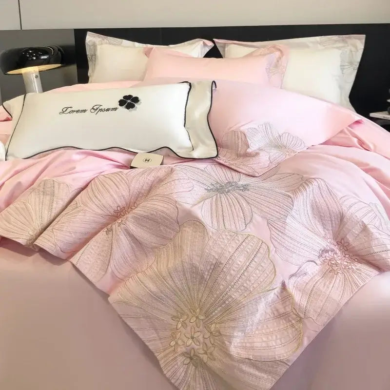 Light Blue Gold Bedding Set