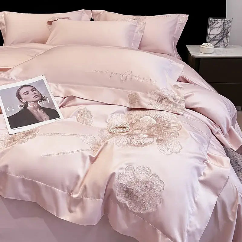 Light Blue Gold Bedding Set