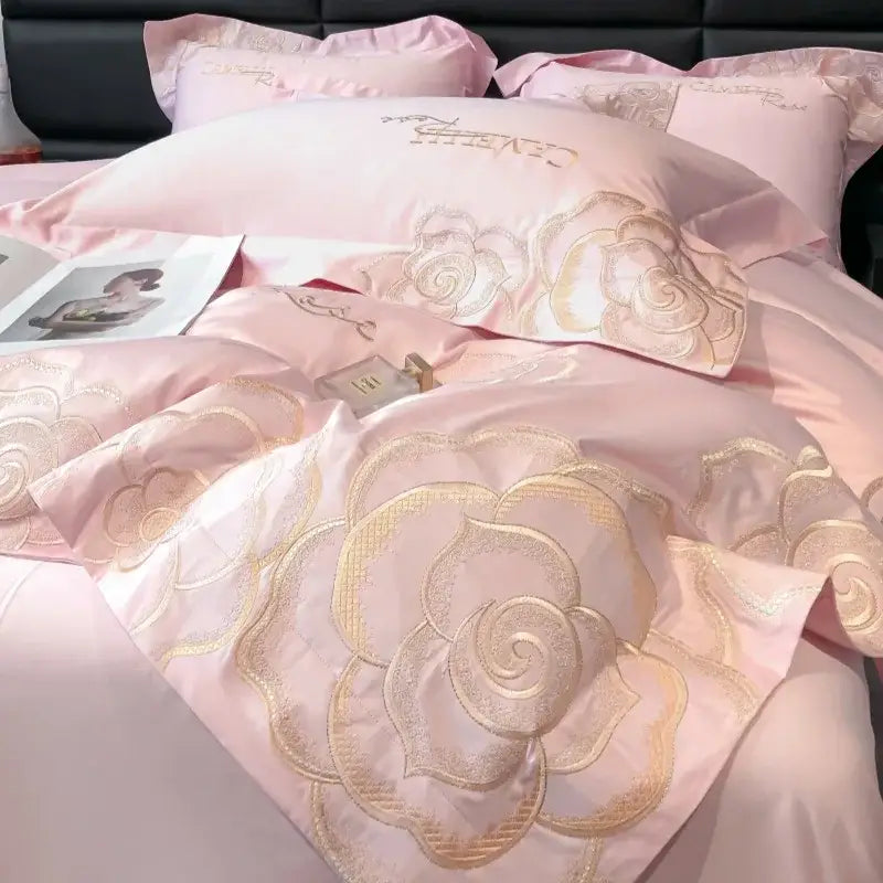 Light Blue Gold Bedding Set