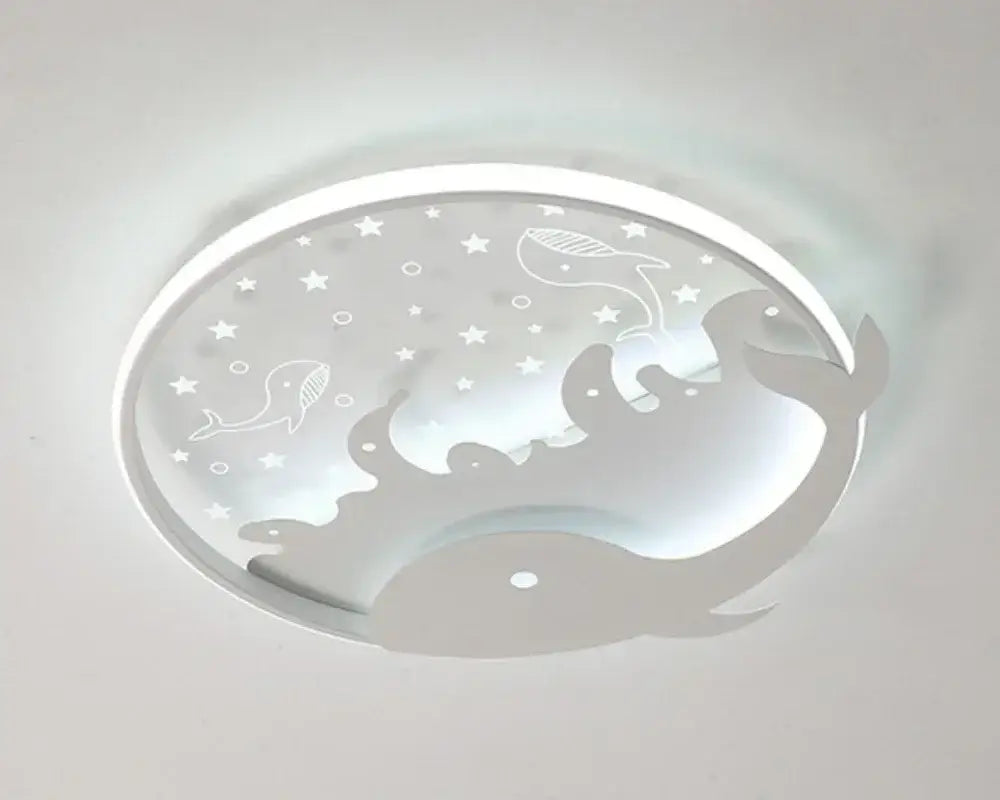White LED Ceiling Lamp Moon Star Kids Design