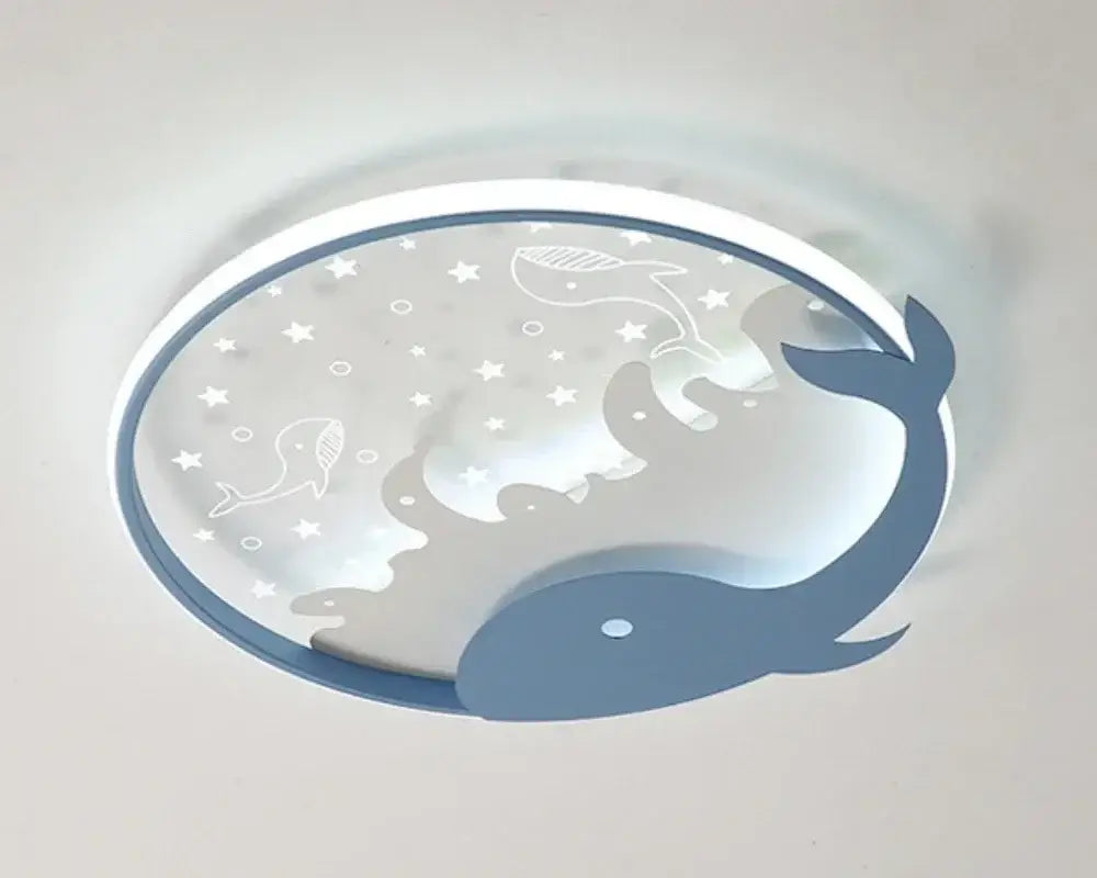 White LED Ceiling Lamp Moon Star Kids Design