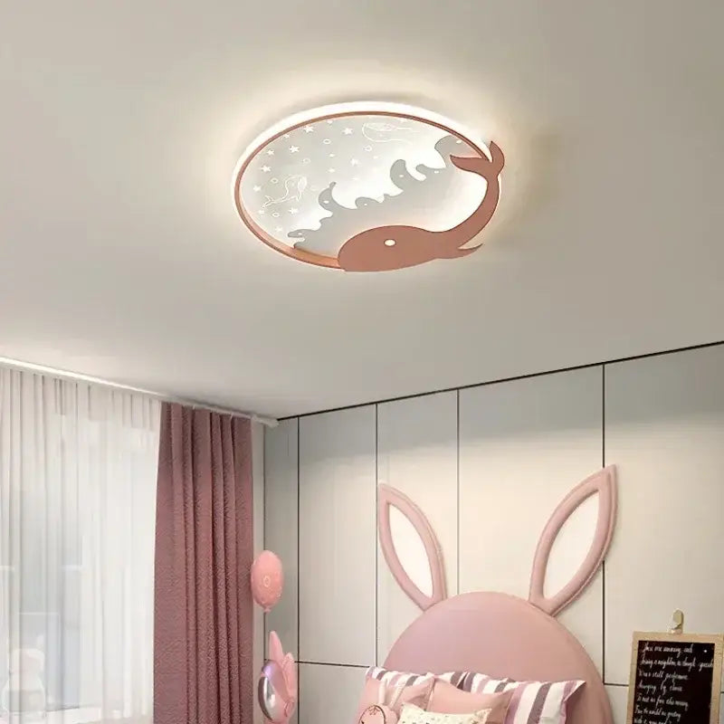White LED Ceiling Lamp Moon Star Kids Design