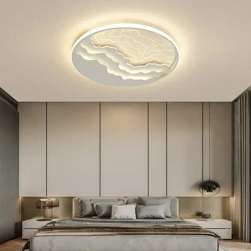 White LED Ceiling Lamp Moon Star Kids Design