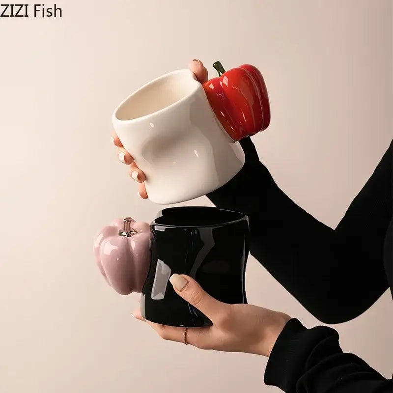 Black White Ceramic Mug Set 300ml