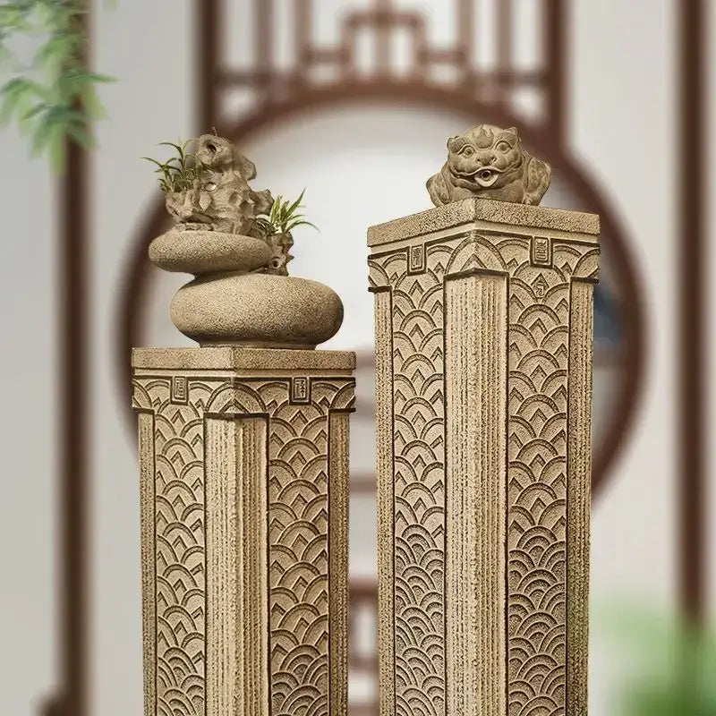 Beige Resin Display Column