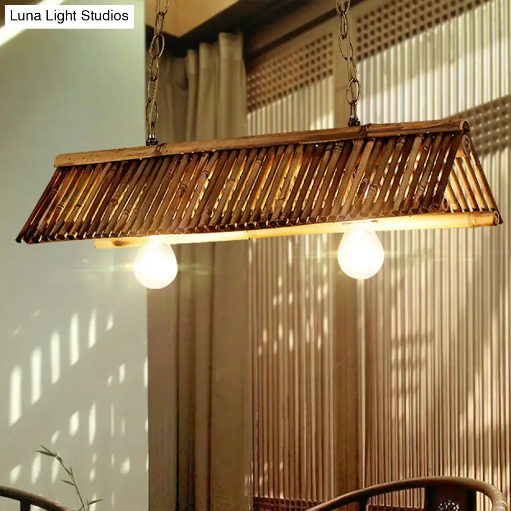 Bamboo Triangular Island Light