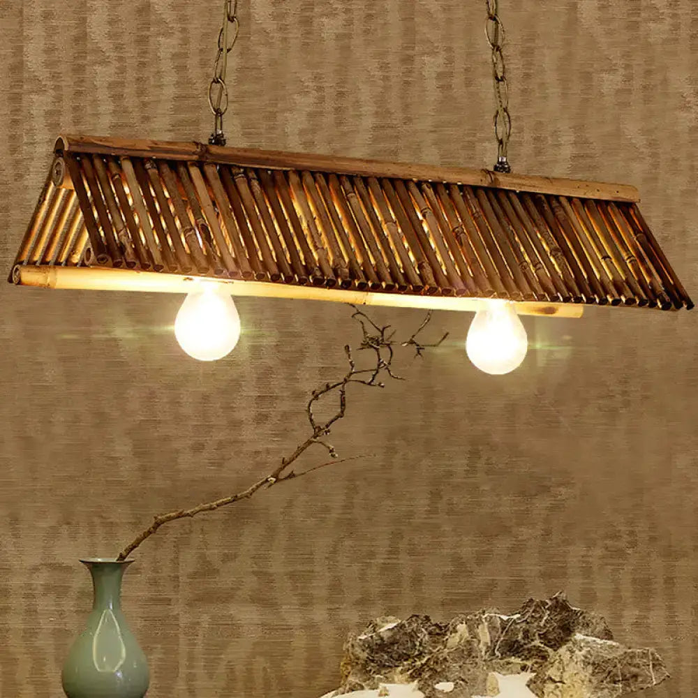 Bamboo Triangular Island Light