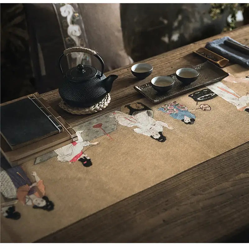 Chinese Print Table Runner