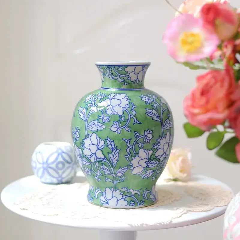 Pink Silver Porcelain Vase