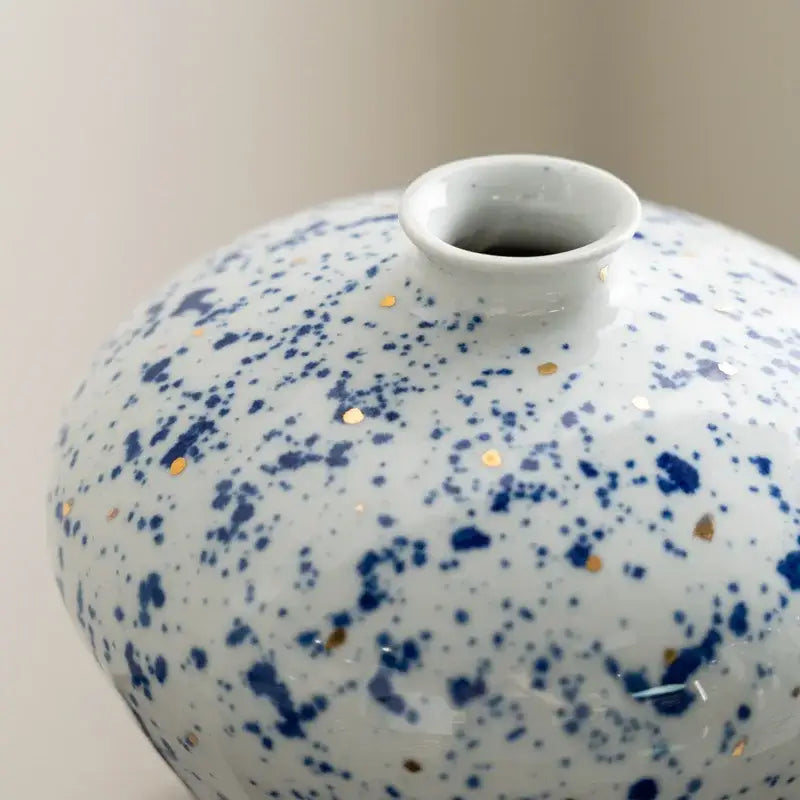 White Blue Ceramic Vase