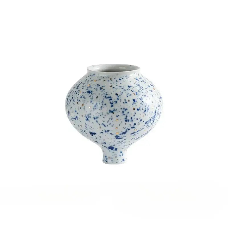 White Blue Ceramic Vase
