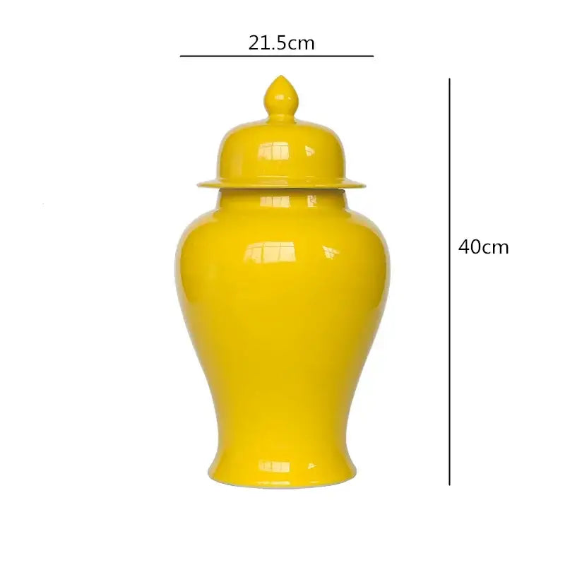 Yellow Ceramic Jar Vase Set