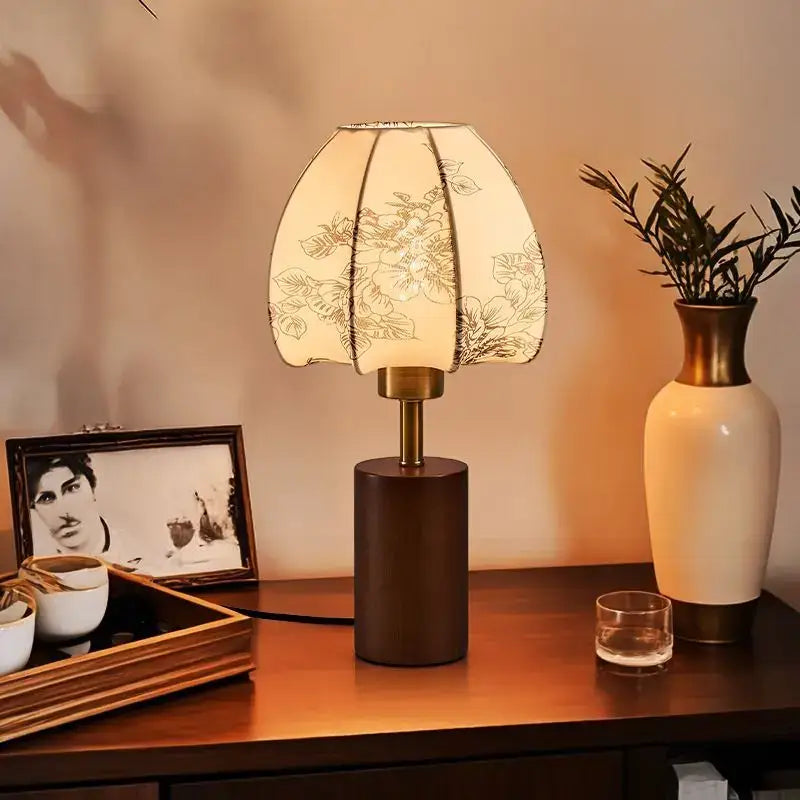 Gold Floral Bedside Lamp