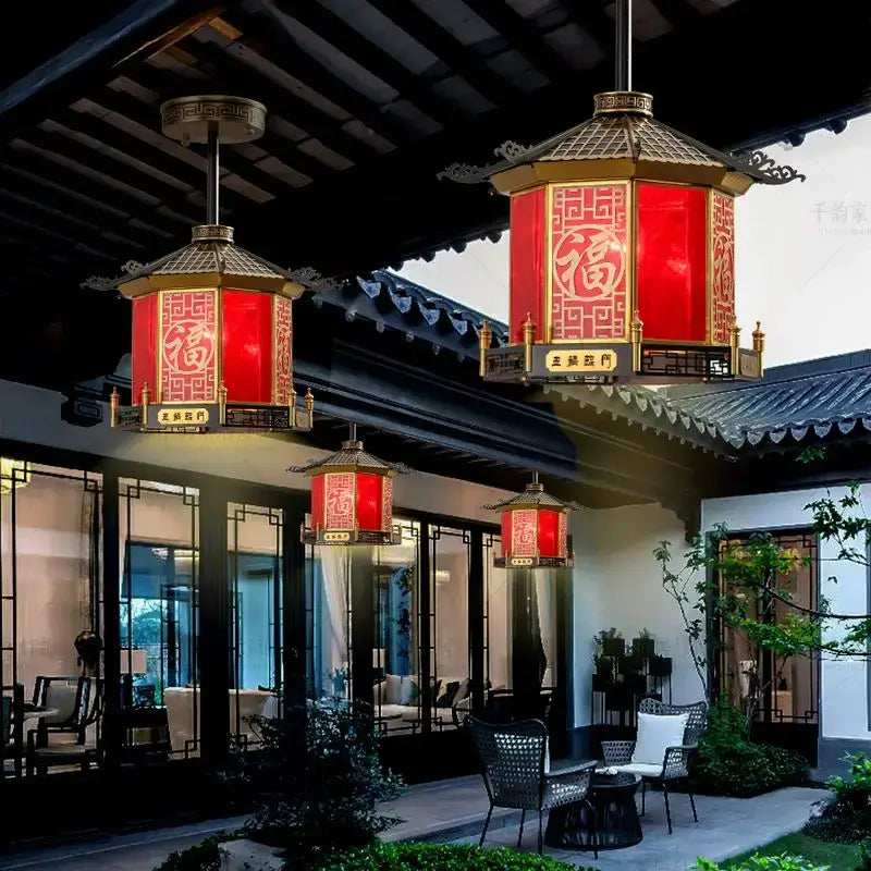 Golden Lantern Pendant Light