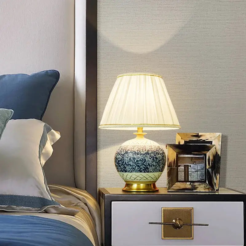 Black Copper Table Lamp Ceramic Accent