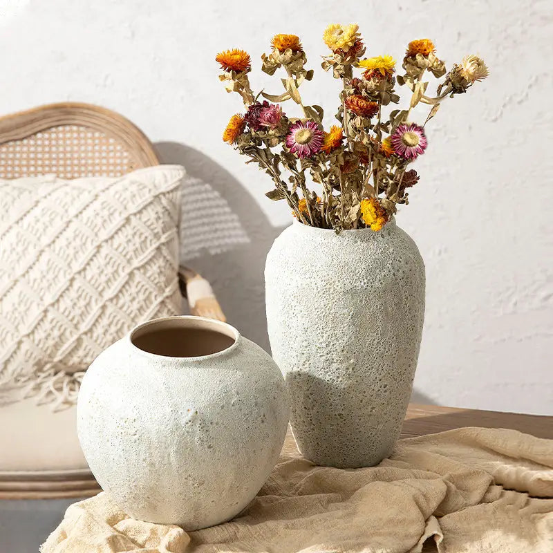 White Ceramic Vase Set