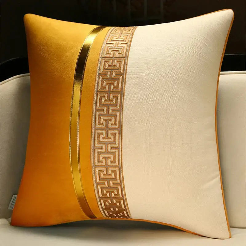 Red Golden Pillow Cover