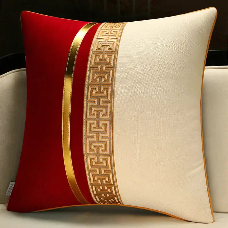 Red Golden Pillow Cover