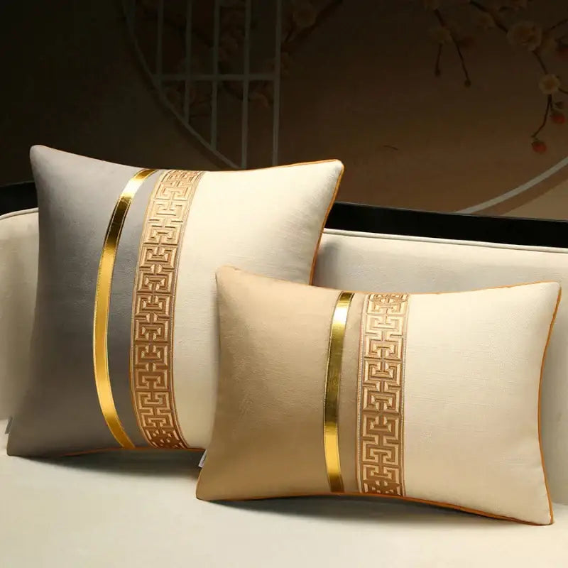 Red Golden Pillow Cover