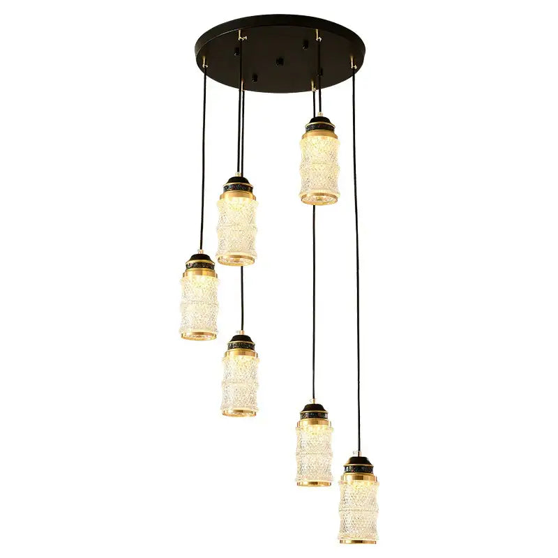 Black Spiral Glass Chandelier