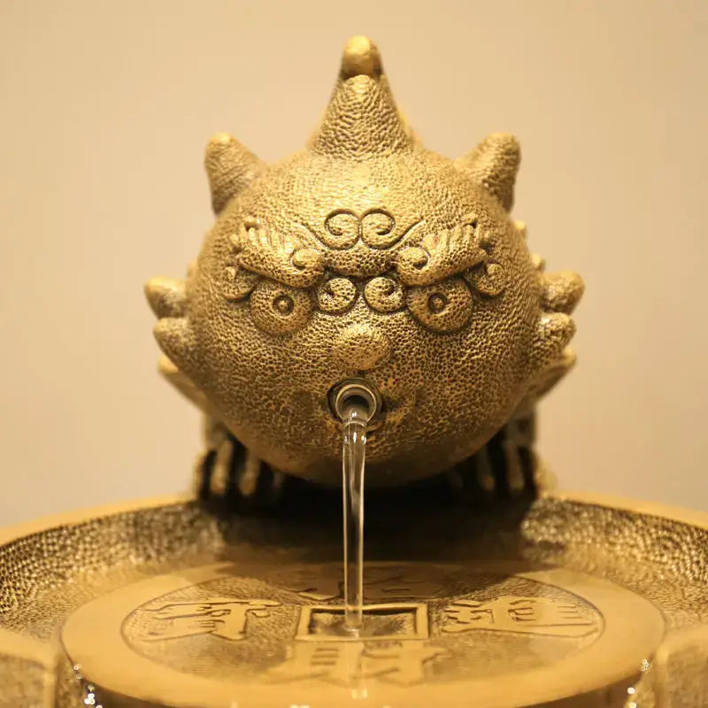 Gold Resin Wealth Fountain