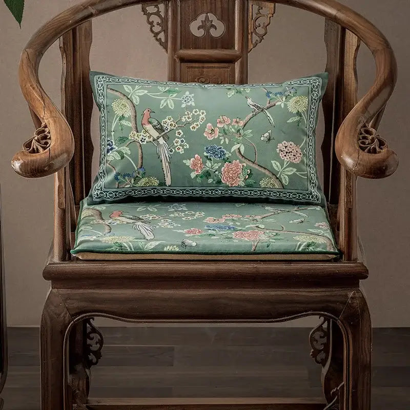 Bird Print Lumbar Pillow