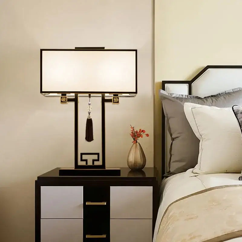 Black Gold Floor Lamp Chinoiserie Design
