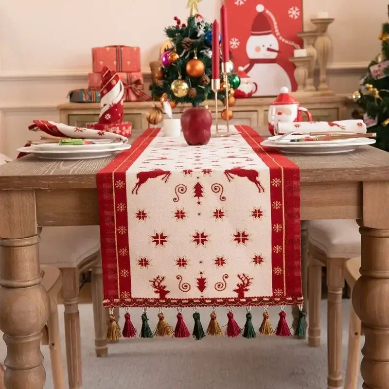 Red Plaid Table Runner