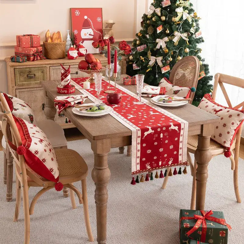 Red Plaid Table Runner