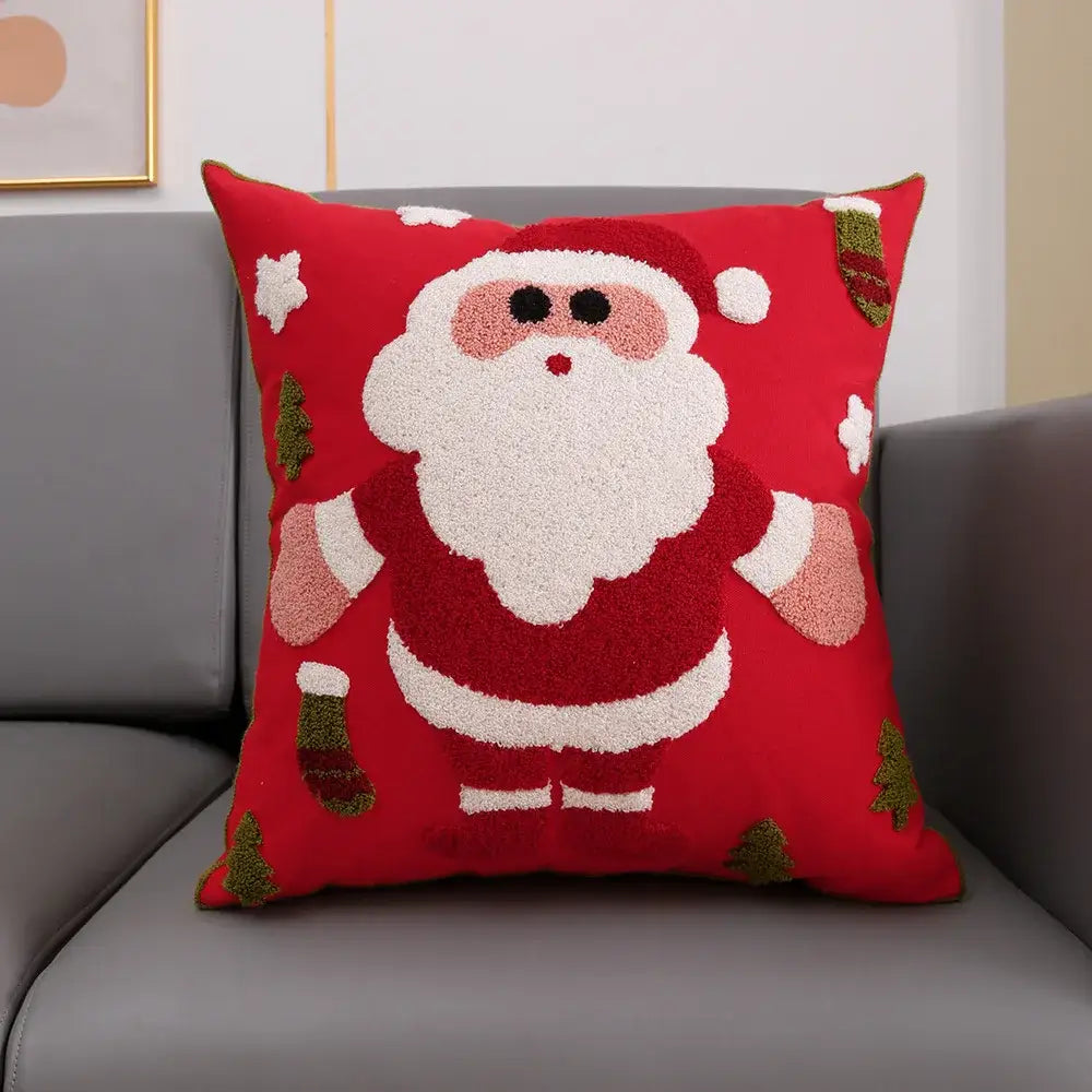 Red Deer Snowflake Cushion Cover