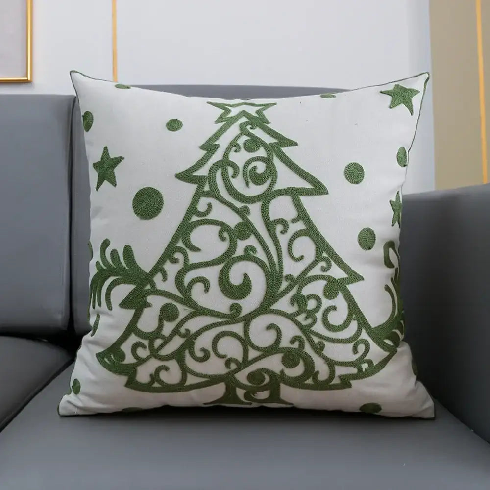 Red Deer Snowflake Cushion Cover