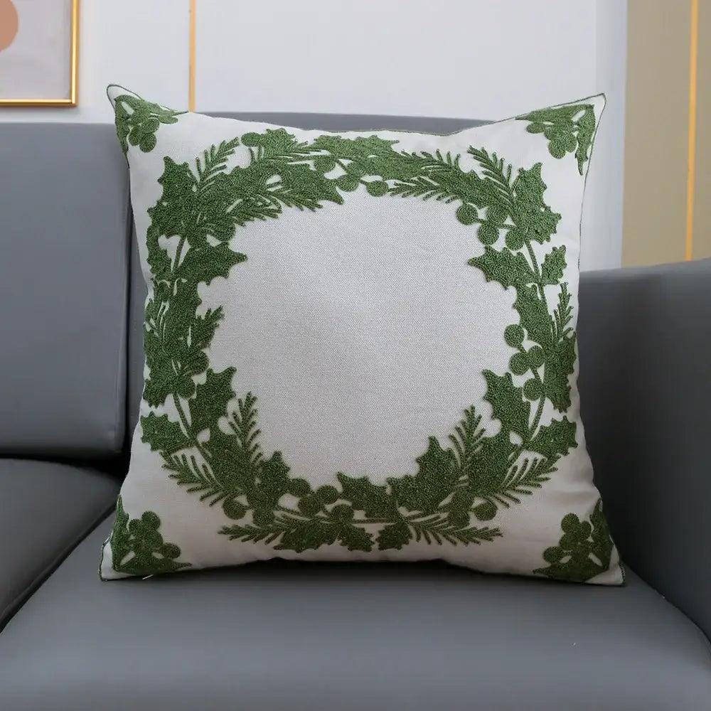 Red Deer Snowflake Cushion Cover
