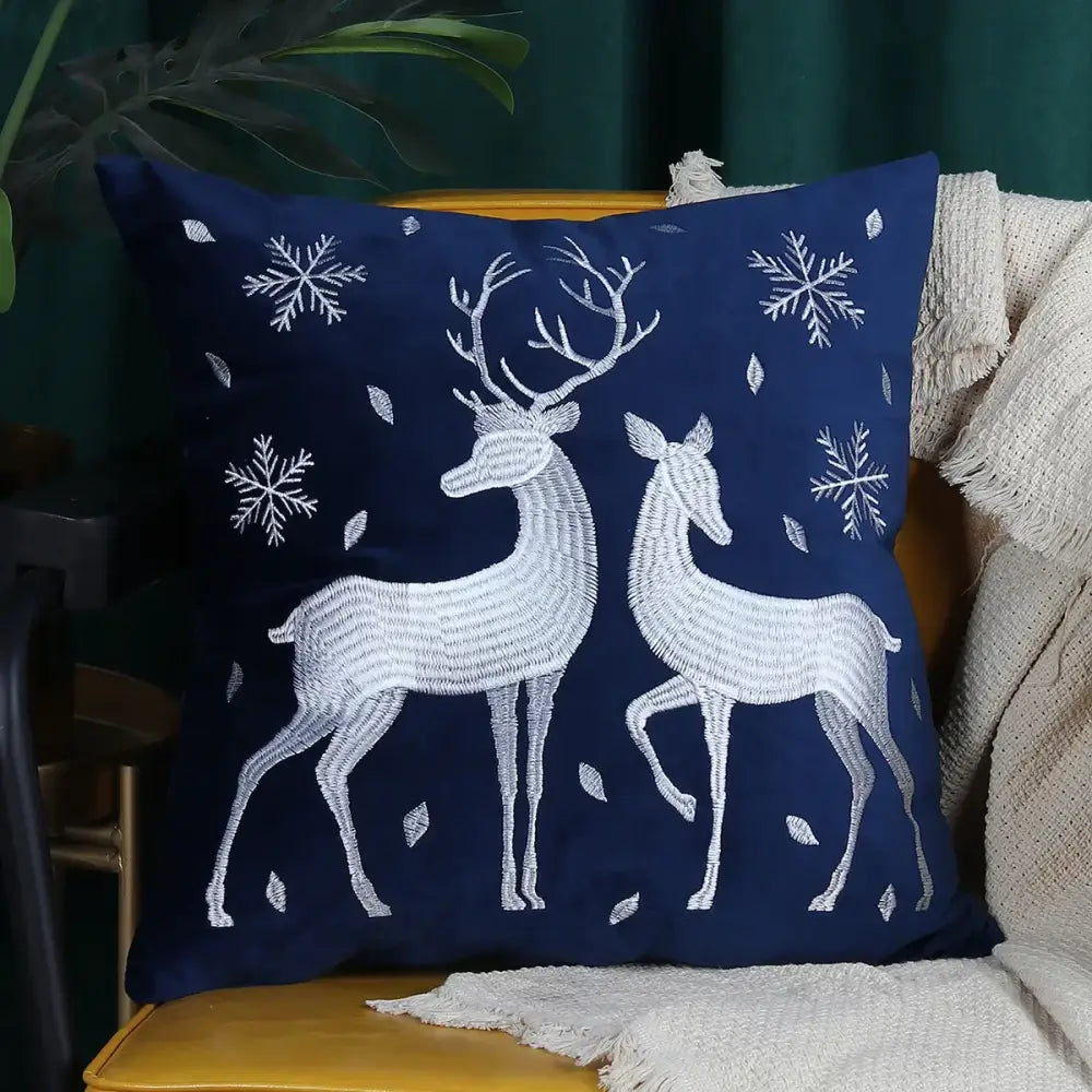 Navy Elk Cushion Cover