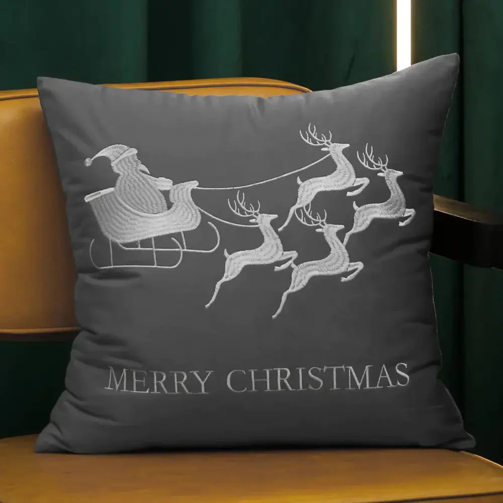 Red Christmas Elk Pillow Cover
