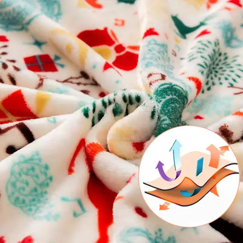 Reindeer Flannel Blanket Shawl