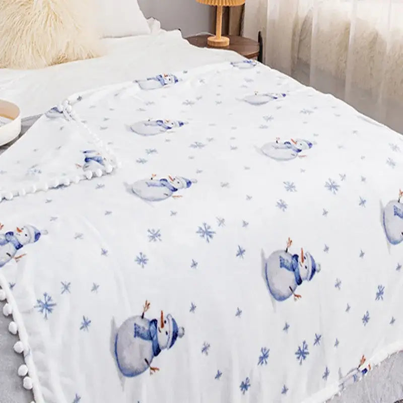 Reindeer Flannel Blanket Shawl